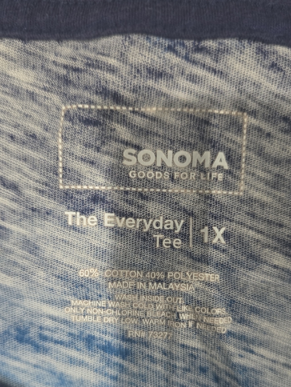 Sonoma Blue and White Ombre V-Neck Short Sleeve Top Size 1X - Picture 2 of 13